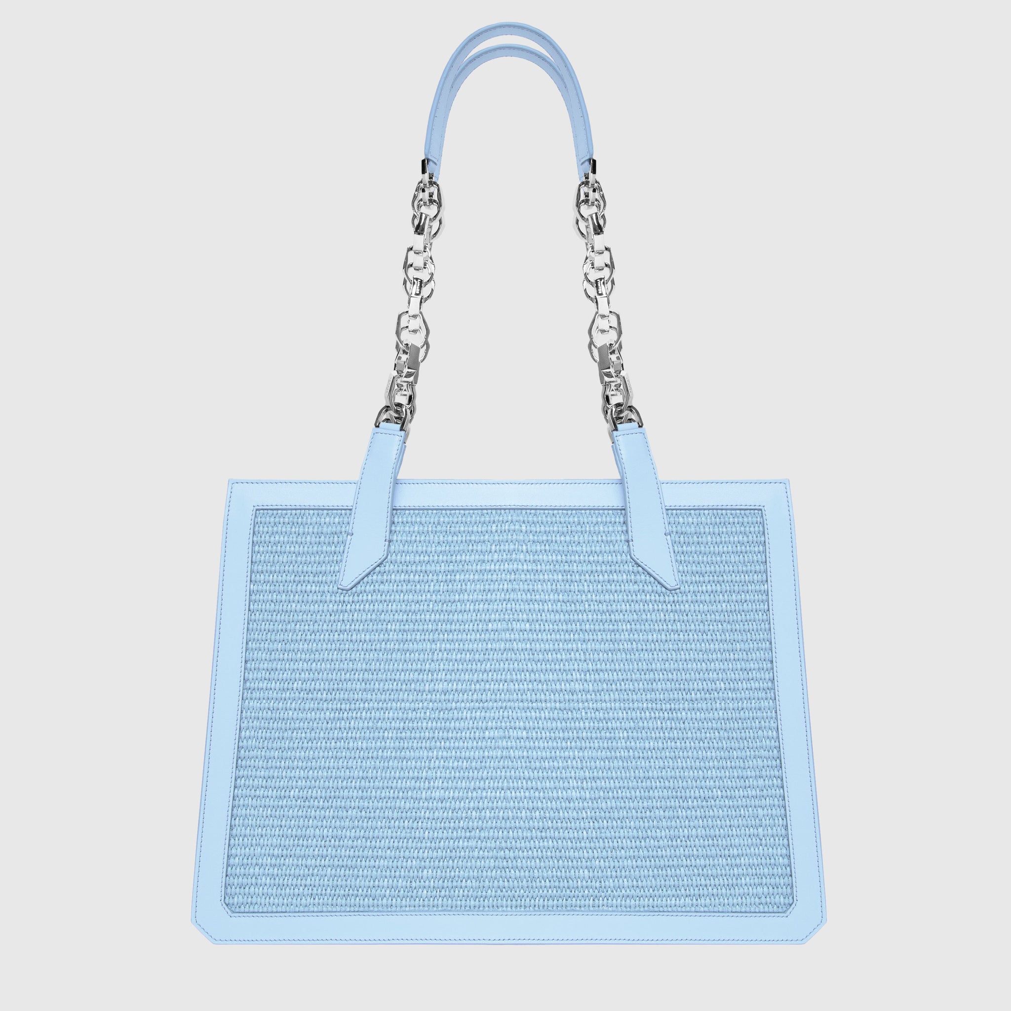 BEATRIX TOTE BAG AZZURRA CON CATENA