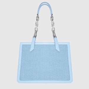 BEATRIX TOTE BAG AZZURRA CON CATENA