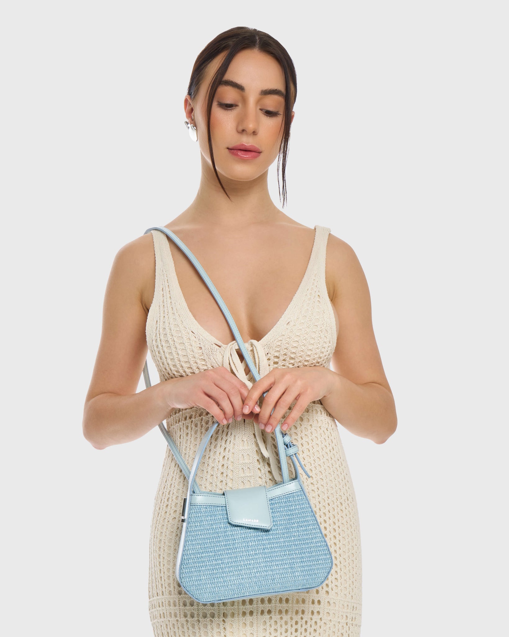 TEANÒ HOBO BAG PICCOLA AZZURRA