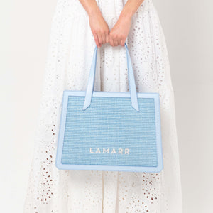 BEATRIX TOTE BAG GRANDE AZZURRA