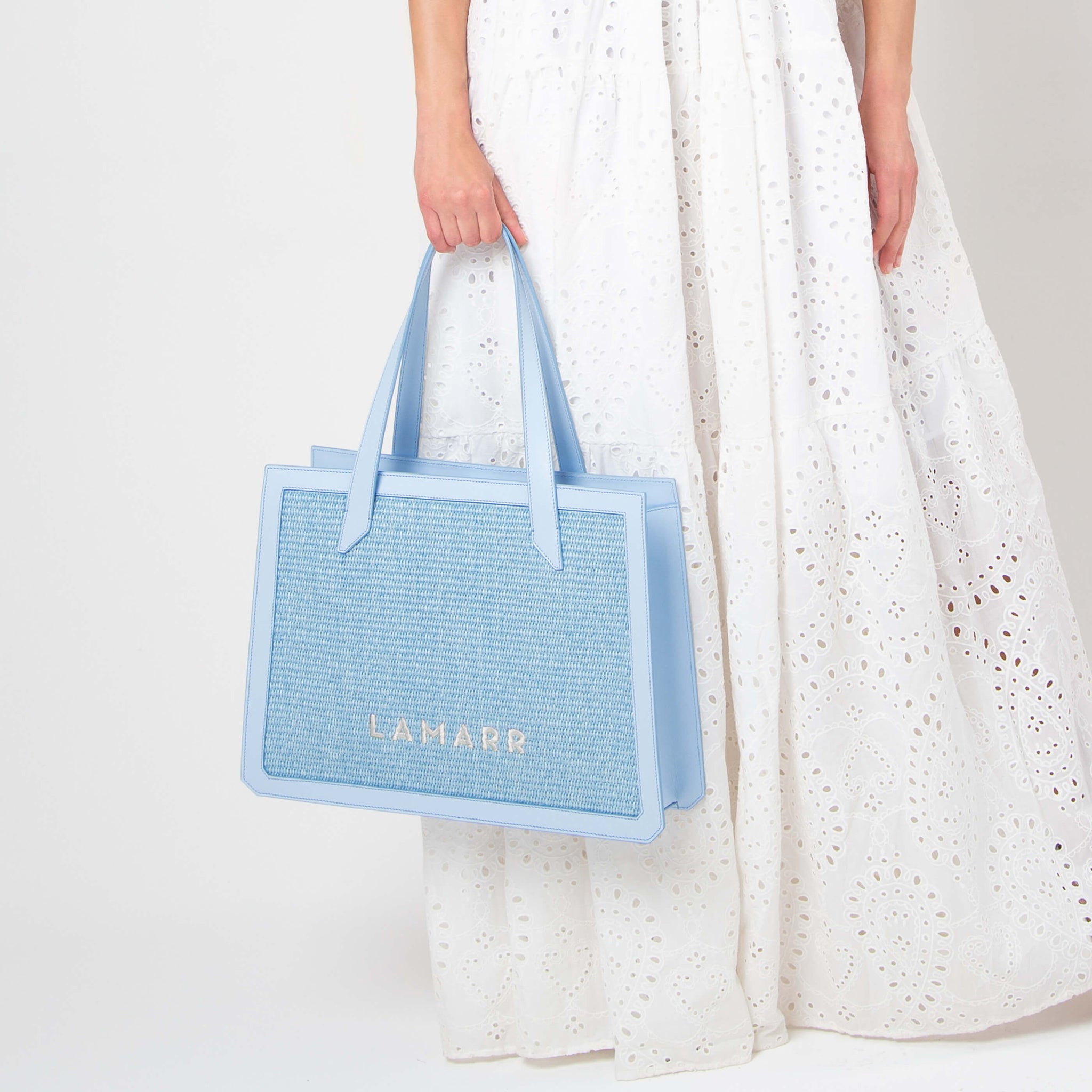 BEATRIX TOTE BAG GRANDE AZZURRA