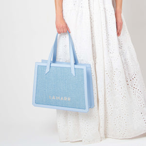 BEATRIX TOTE BAG GRANDE AZZURRA