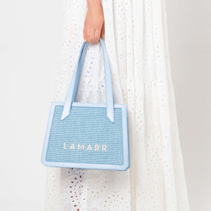 BEATRIX TOTE BAG PICCOLA AZZURRA